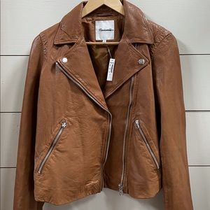 Madewell Washed Leather Moto Jacket - Burnt Sienna